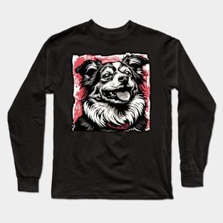 Retro Art Sheltie Dog Lover Long Sleeve T-Shirt